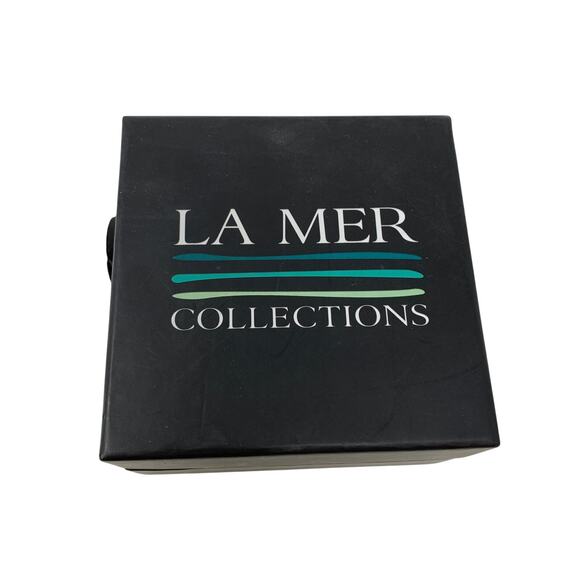 La Mer Collections Womens Wrap Watch Beige Leather Gold Tone Chain Blue Bead NEW